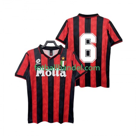 Herre Fotballdrakter AC Milan 6 Hjemme Retro 1993 1994 Kortermet